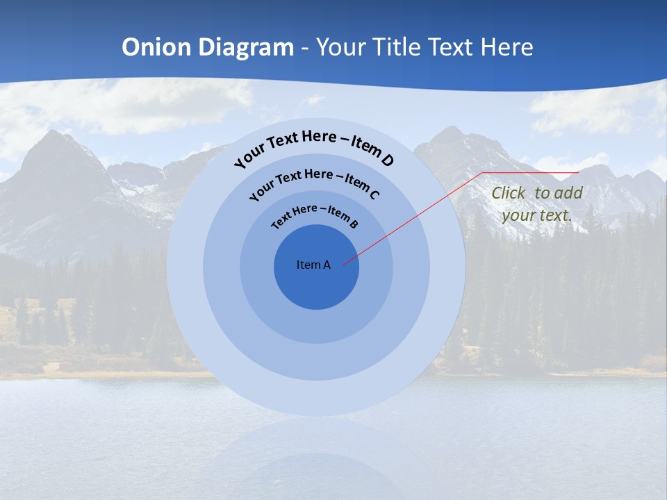 A Lake Surrounded By Trees And Mountains In The Background PowerPoint Template