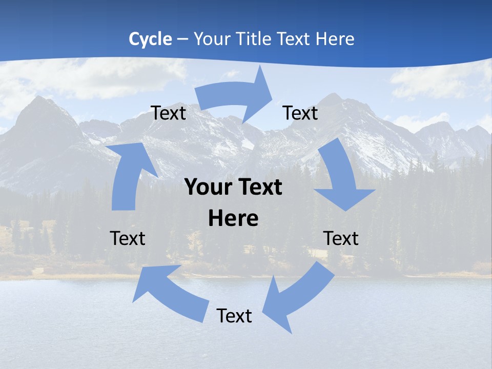A Lake Surrounded By Trees And Mountains In The Background PowerPoint Template