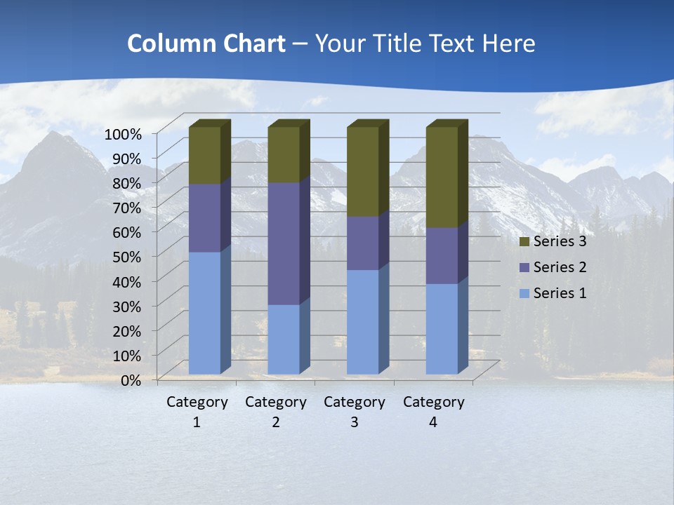 A Lake Surrounded By Trees And Mountains In The Background PowerPoint Template
