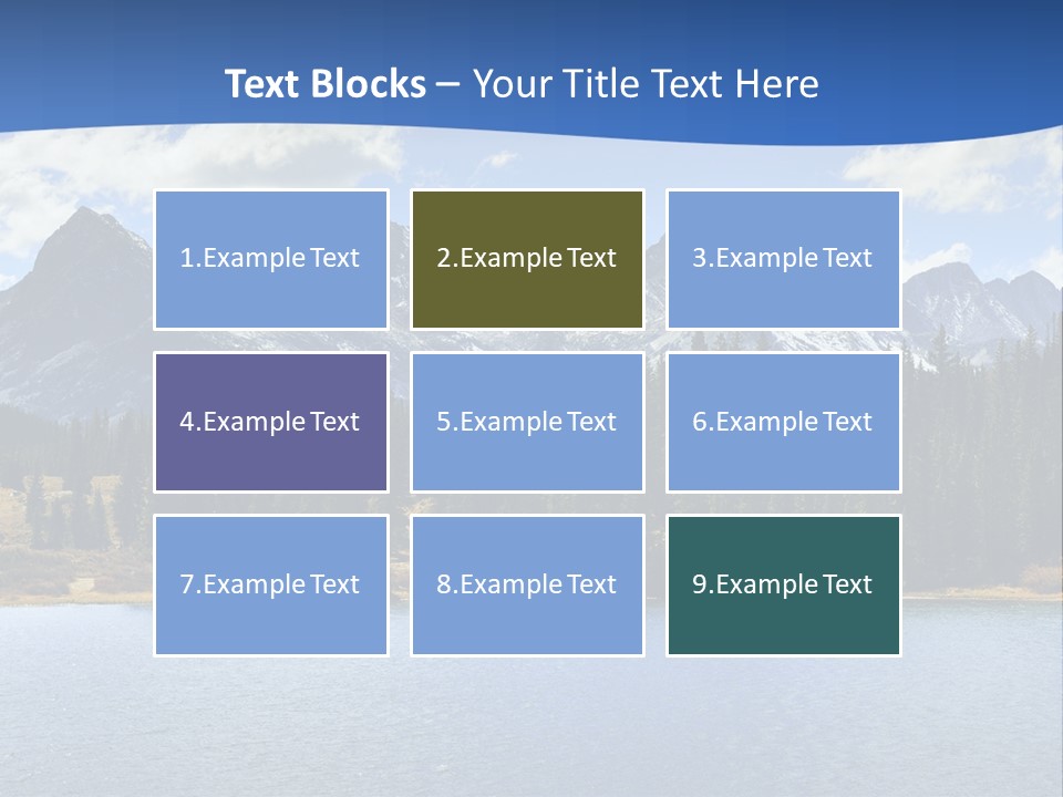 A Lake Surrounded By Trees And Mountains In The Background PowerPoint Template
