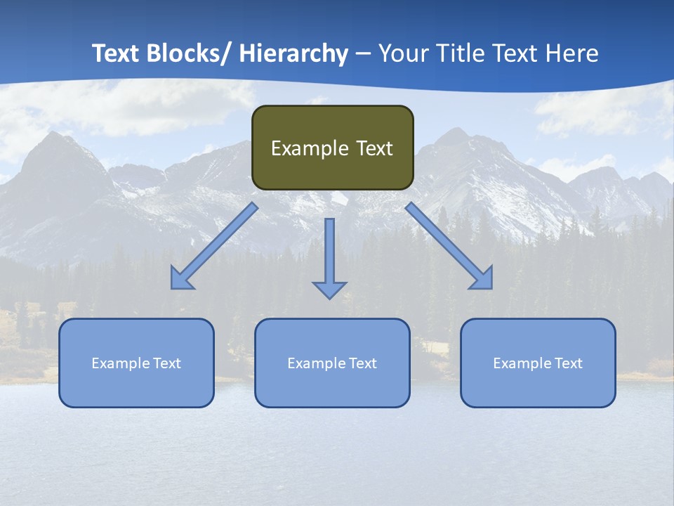 A Lake Surrounded By Trees And Mountains In The Background PowerPoint Template