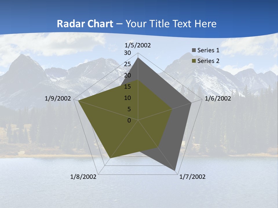 A Lake Surrounded By Trees And Mountains In The Background PowerPoint Template