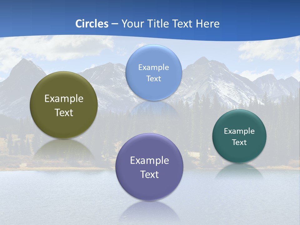 A Lake Surrounded By Trees And Mountains In The Background PowerPoint Template