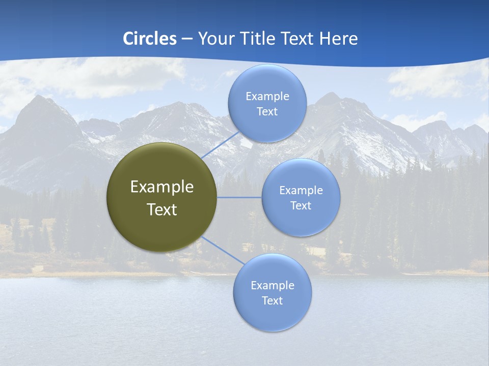A Lake Surrounded By Trees And Mountains In The Background PowerPoint Template