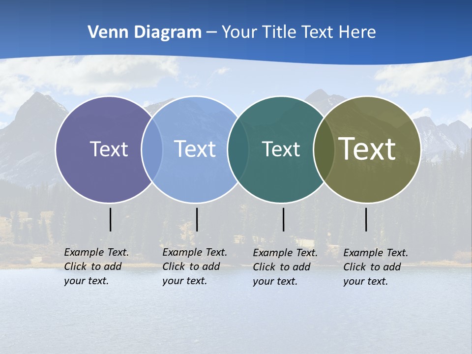 A Lake Surrounded By Trees And Mountains In The Background PowerPoint Template