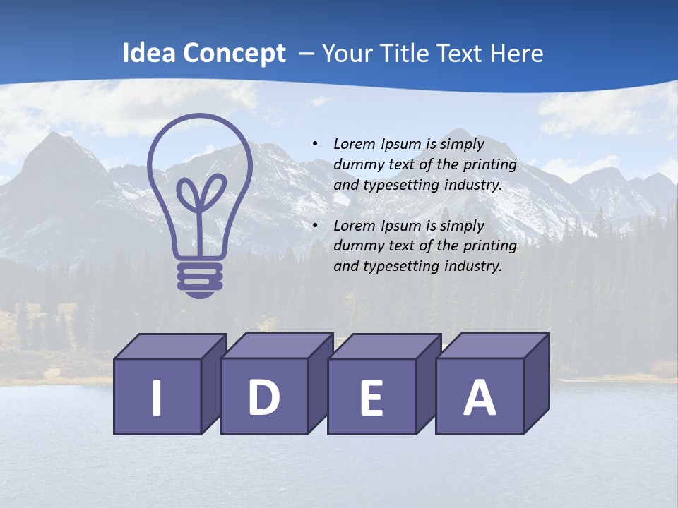 A Lake Surrounded By Trees And Mountains In The Background PowerPoint Template