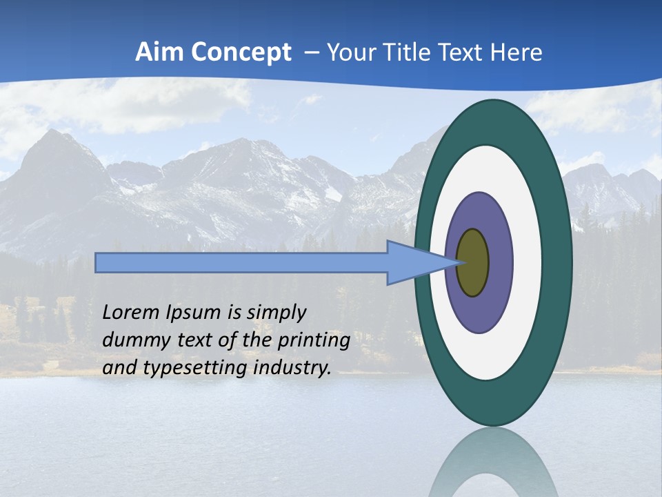A Lake Surrounded By Trees And Mountains In The Background PowerPoint Template