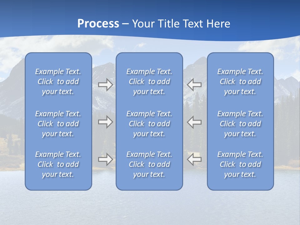 A Lake Surrounded By Trees And Mountains In The Background PowerPoint Template