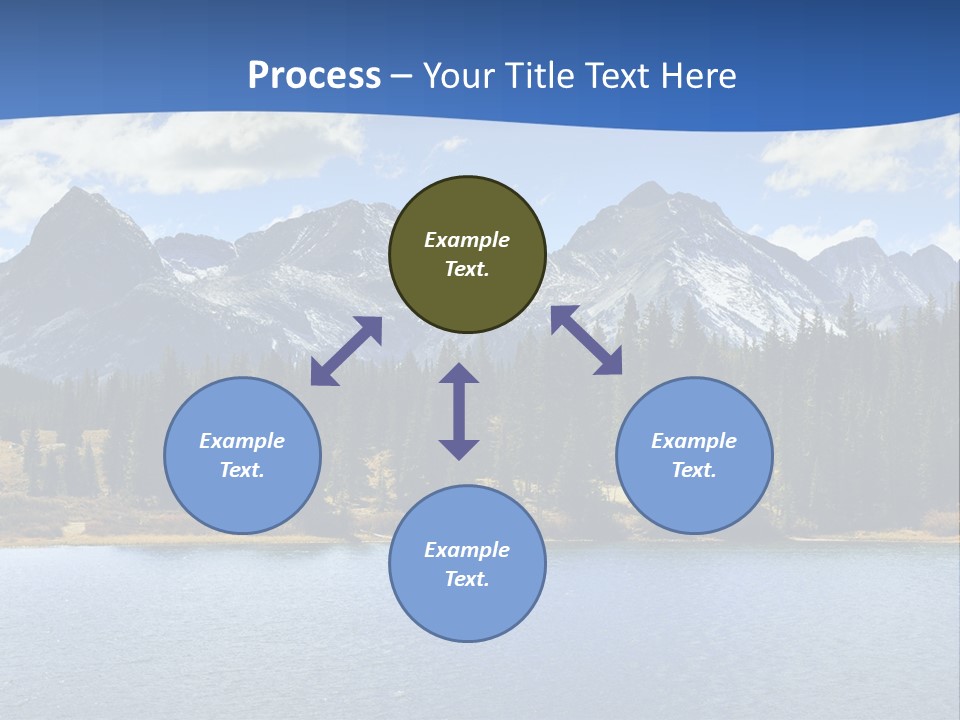 A Lake Surrounded By Trees And Mountains In The Background PowerPoint Template