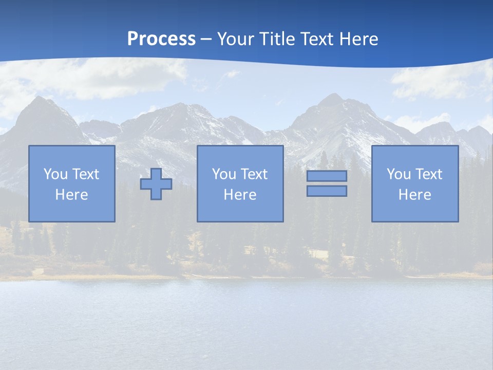 A Lake Surrounded By Trees And Mountains In The Background PowerPoint Template