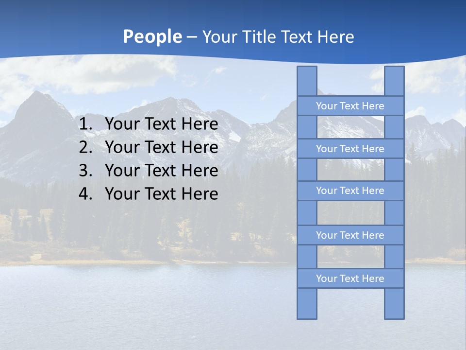 A Lake Surrounded By Trees And Mountains In The Background PowerPoint Template