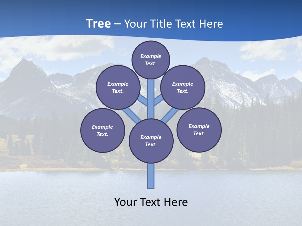 A Lake Surrounded By Trees And Mountains In The Background PowerPoint Template