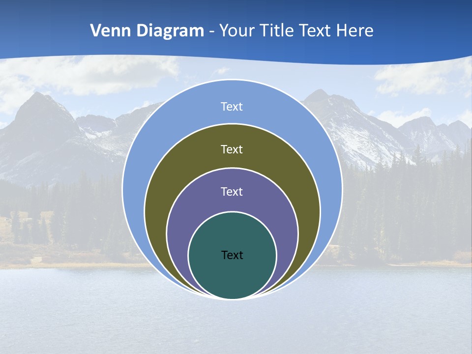 A Lake Surrounded By Trees And Mountains In The Background PowerPoint Template