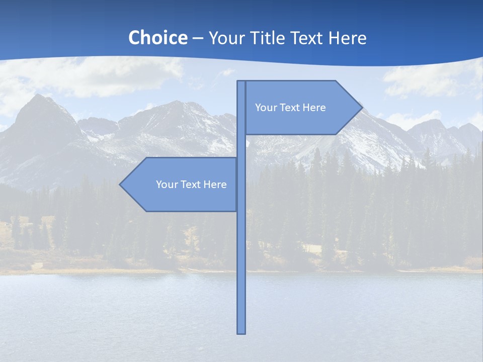 A Lake Surrounded By Trees And Mountains In The Background PowerPoint Template
