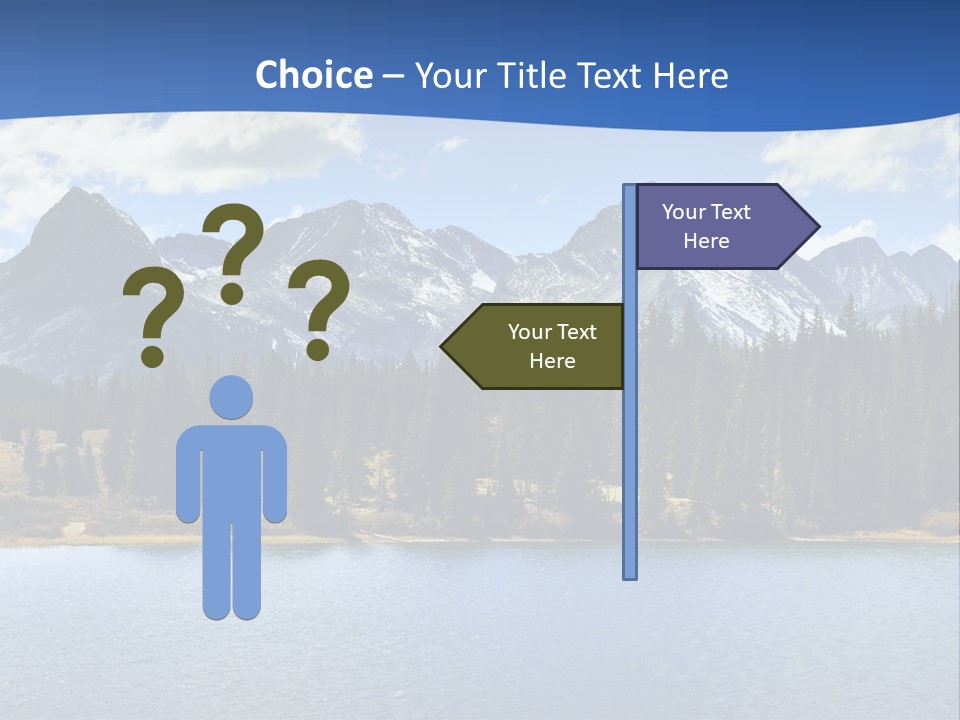 A Lake Surrounded By Trees And Mountains In The Background PowerPoint Template