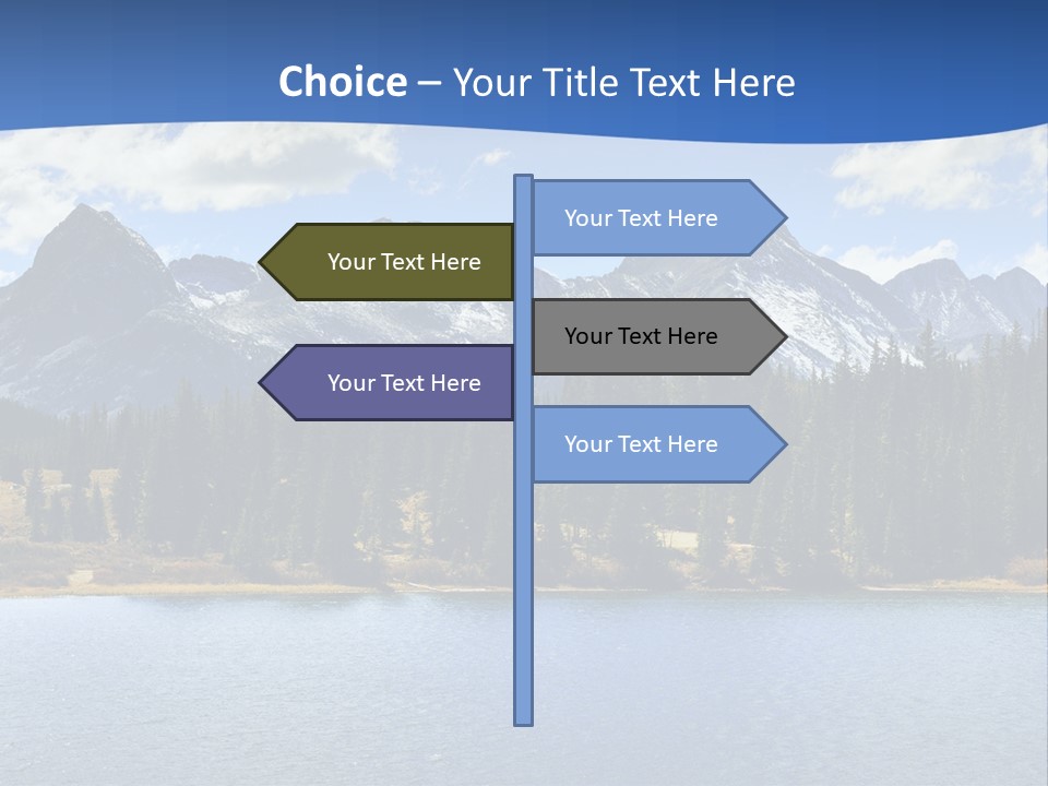 A Lake Surrounded By Trees And Mountains In The Background PowerPoint Template