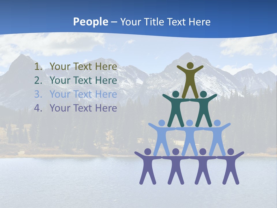 A Lake Surrounded By Trees And Mountains In The Background PowerPoint Template