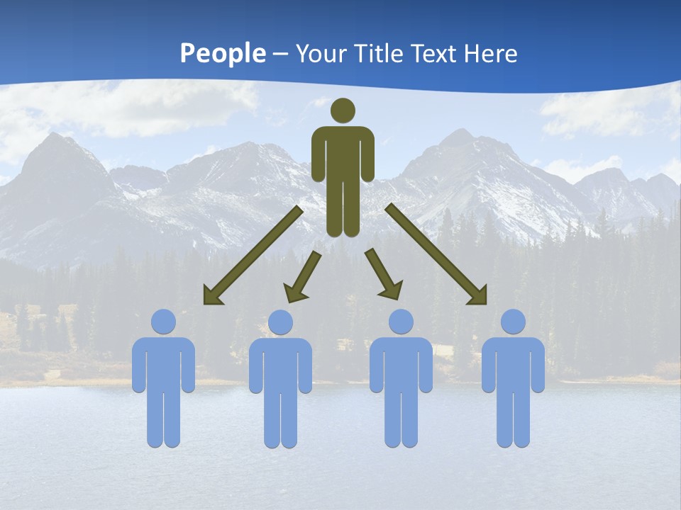 A Lake Surrounded By Trees And Mountains In The Background PowerPoint Template