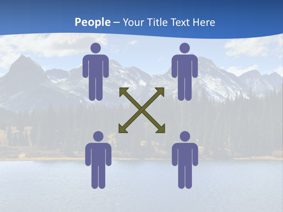 A Lake Surrounded By Trees And Mountains In The Background PowerPoint Template