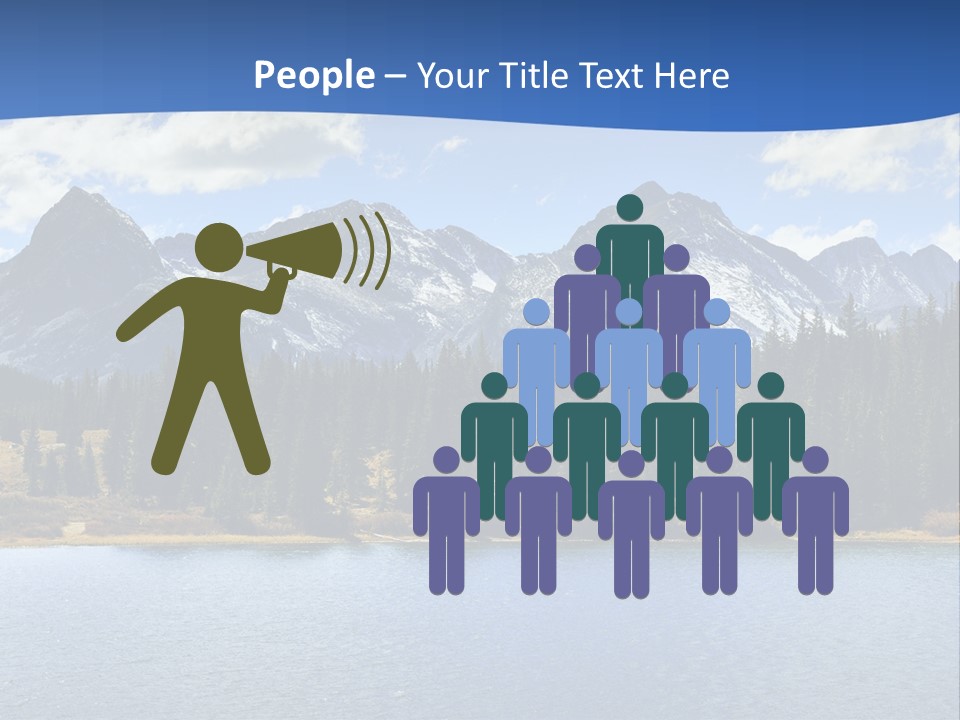 A Lake Surrounded By Trees And Mountains In The Background PowerPoint Template