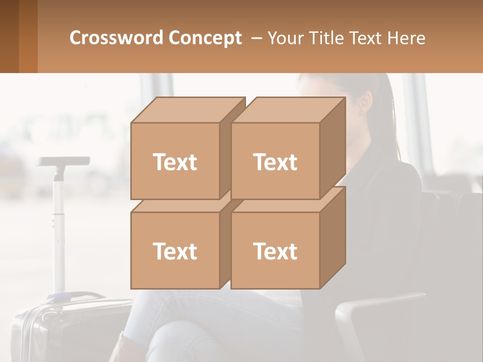 A Woman Sitting In A Chair Looking At Her Cell Phone PowerPoint Template