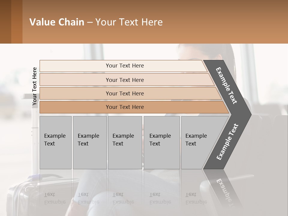 A Woman Sitting In A Chair Looking At Her Cell Phone PowerPoint Template