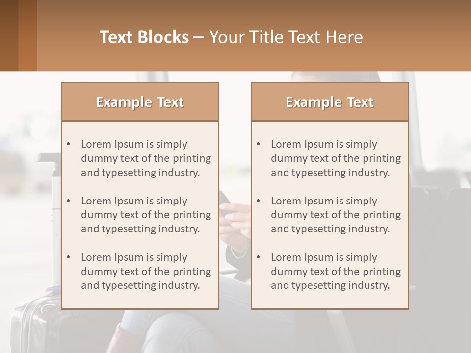 A Woman Sitting In A Chair Looking At Her Cell Phone PowerPoint Template