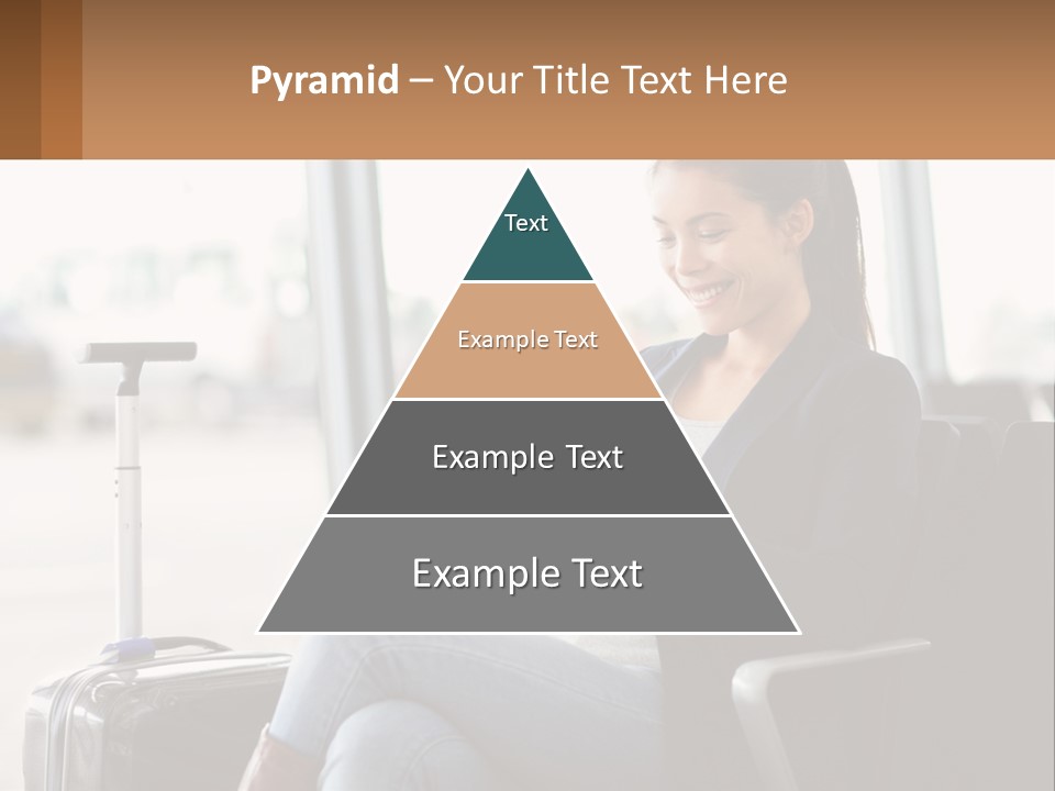 A Woman Sitting In A Chair Looking At Her Cell Phone PowerPoint Template