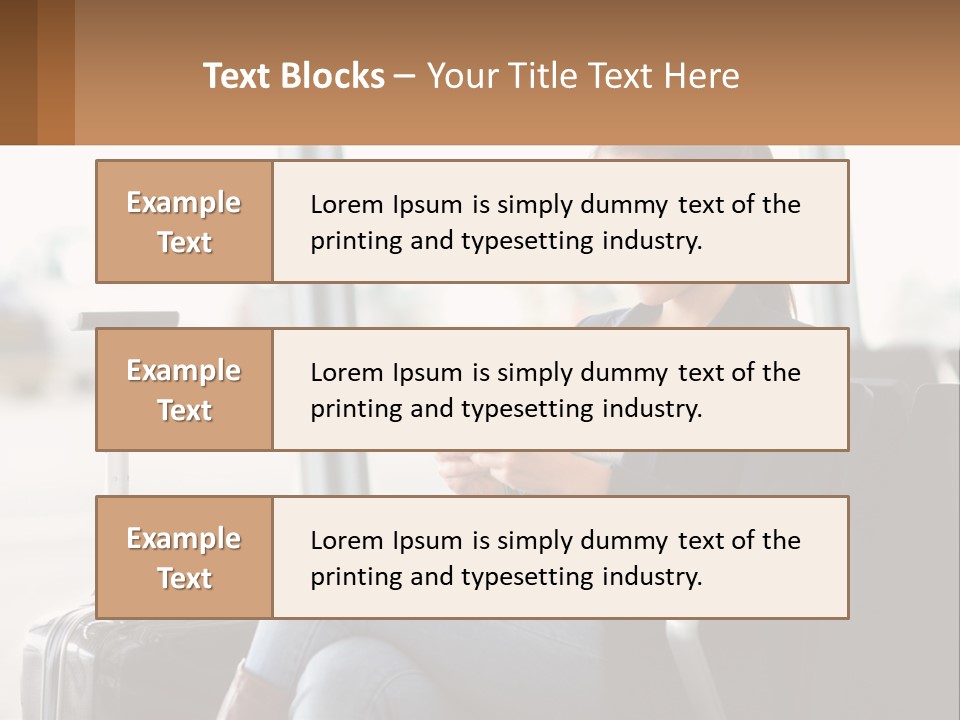 A Woman Sitting In A Chair Looking At Her Cell Phone PowerPoint Template