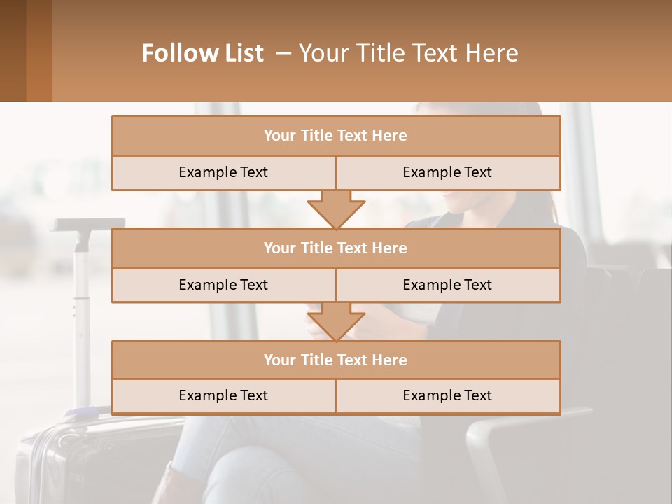A Woman Sitting In A Chair Looking At Her Cell Phone PowerPoint Template