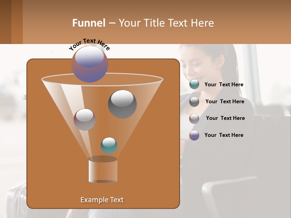 A Woman Sitting In A Chair Looking At Her Cell Phone PowerPoint Template