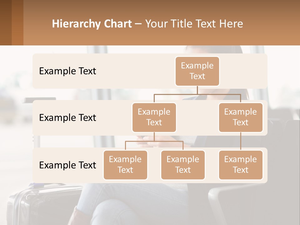 A Woman Sitting In A Chair Looking At Her Cell Phone PowerPoint Template