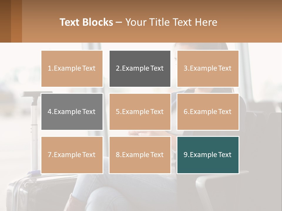 A Woman Sitting In A Chair Looking At Her Cell Phone PowerPoint Template