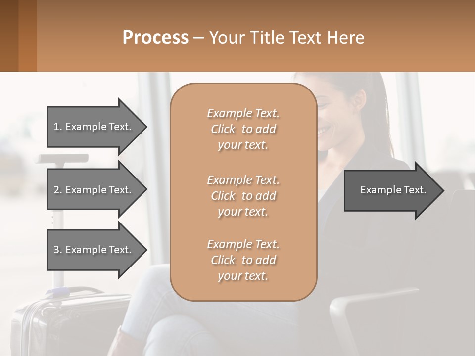 A Woman Sitting In A Chair Looking At Her Cell Phone PowerPoint Template
