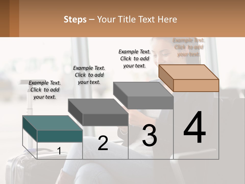 A Woman Sitting In A Chair Looking At Her Cell Phone PowerPoint Template