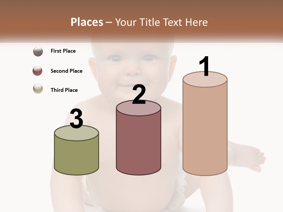 A Baby Sitting On The Ground With A White Background PowerPoint Template