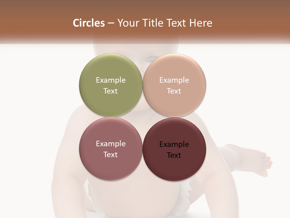 A Baby Sitting On The Ground With A White Background PowerPoint Template