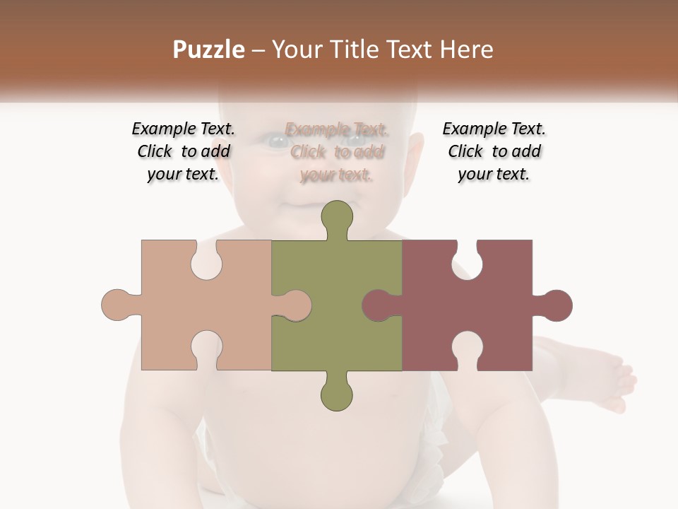 A Baby Sitting On The Ground With A White Background PowerPoint Template