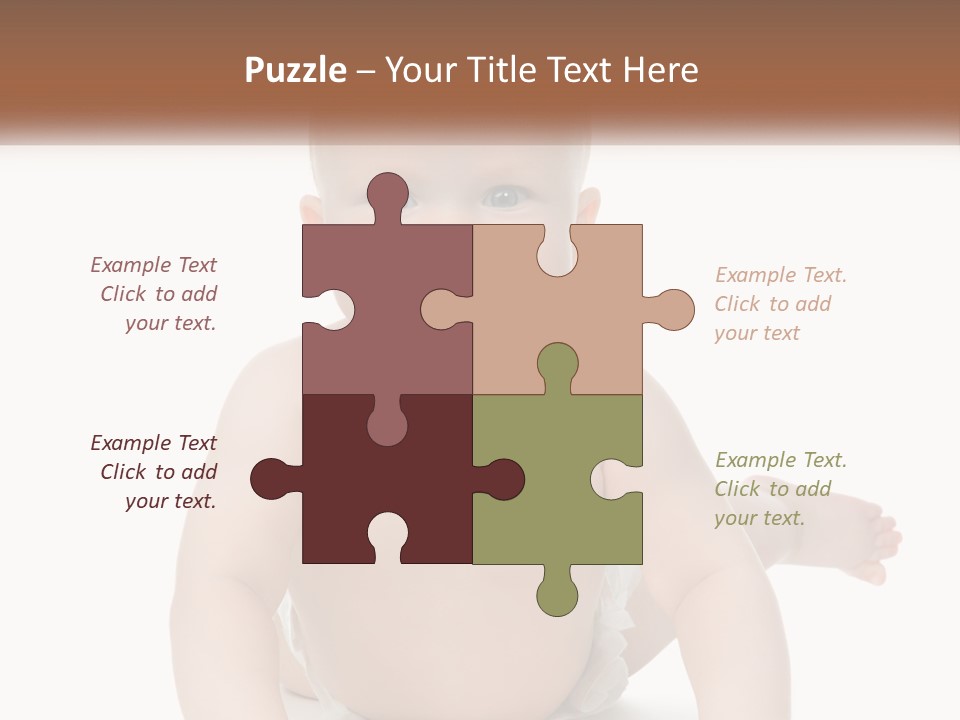 A Baby Sitting On The Ground With A White Background PowerPoint Template