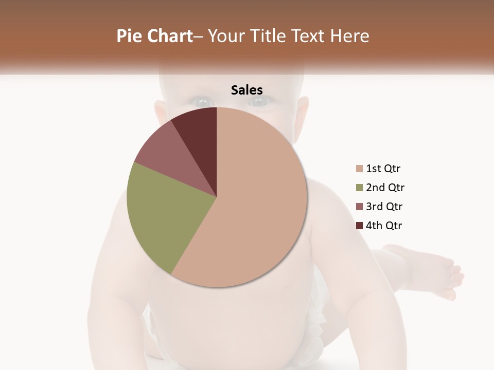 A Baby Sitting On The Ground With A White Background PowerPoint Template