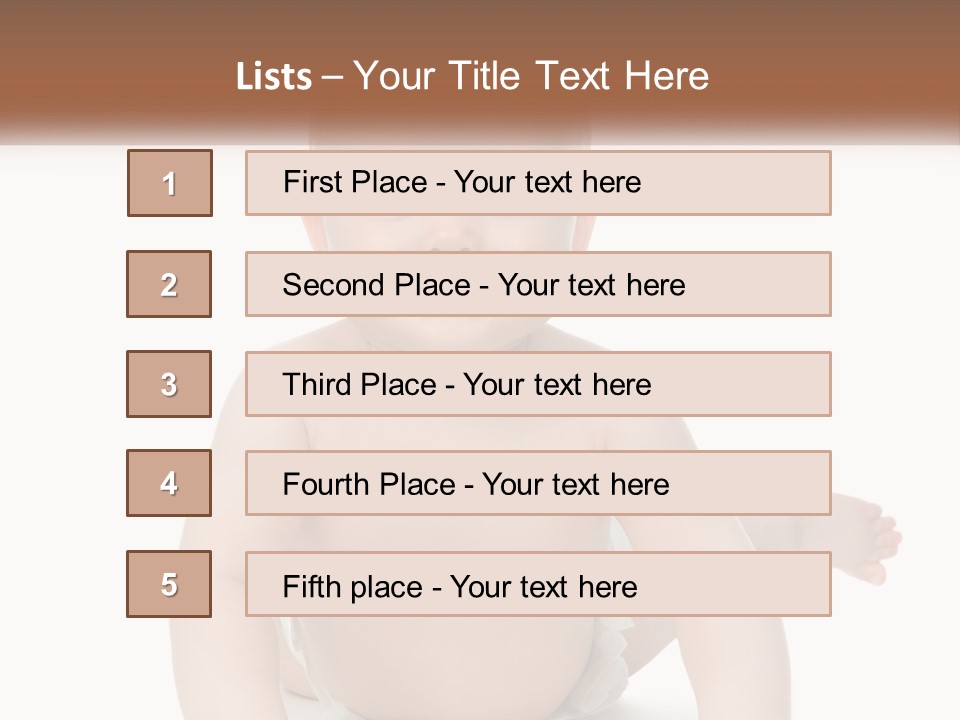 A Baby Sitting On The Ground With A White Background PowerPoint Template