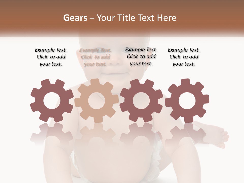 A Baby Sitting On The Ground With A White Background PowerPoint Template