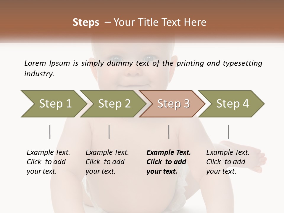 A Baby Sitting On The Ground With A White Background PowerPoint Template