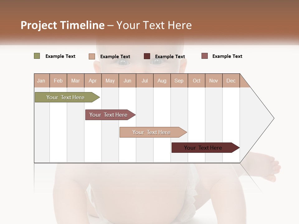 A Baby Sitting On The Ground With A White Background PowerPoint Template