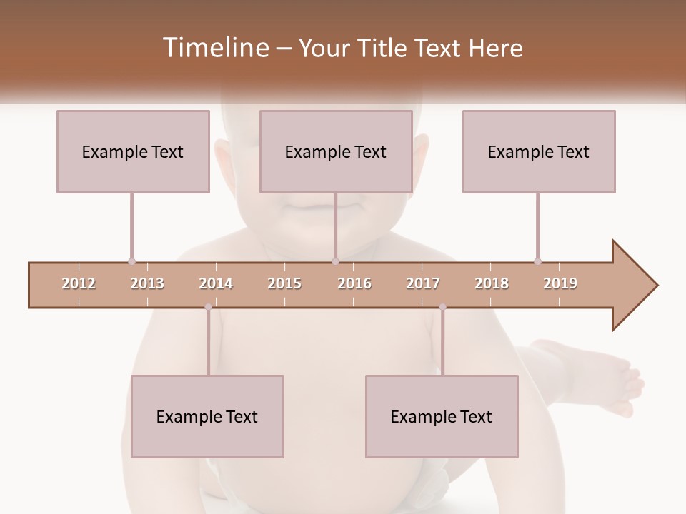 A Baby Sitting On The Ground With A White Background PowerPoint Template