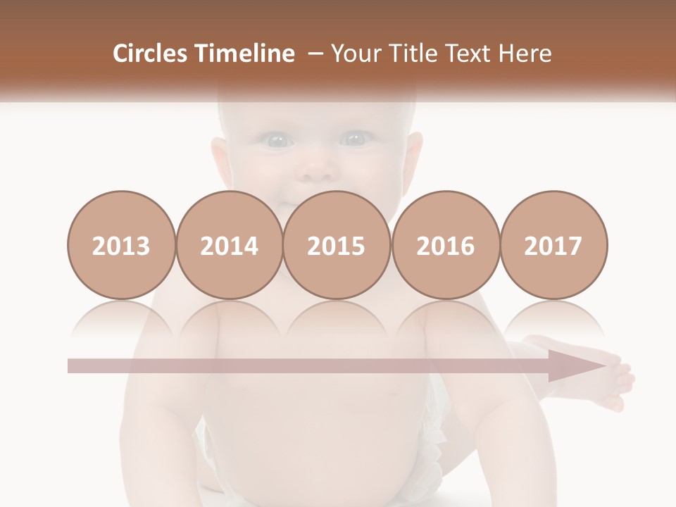 A Baby Sitting On The Ground With A White Background PowerPoint Template