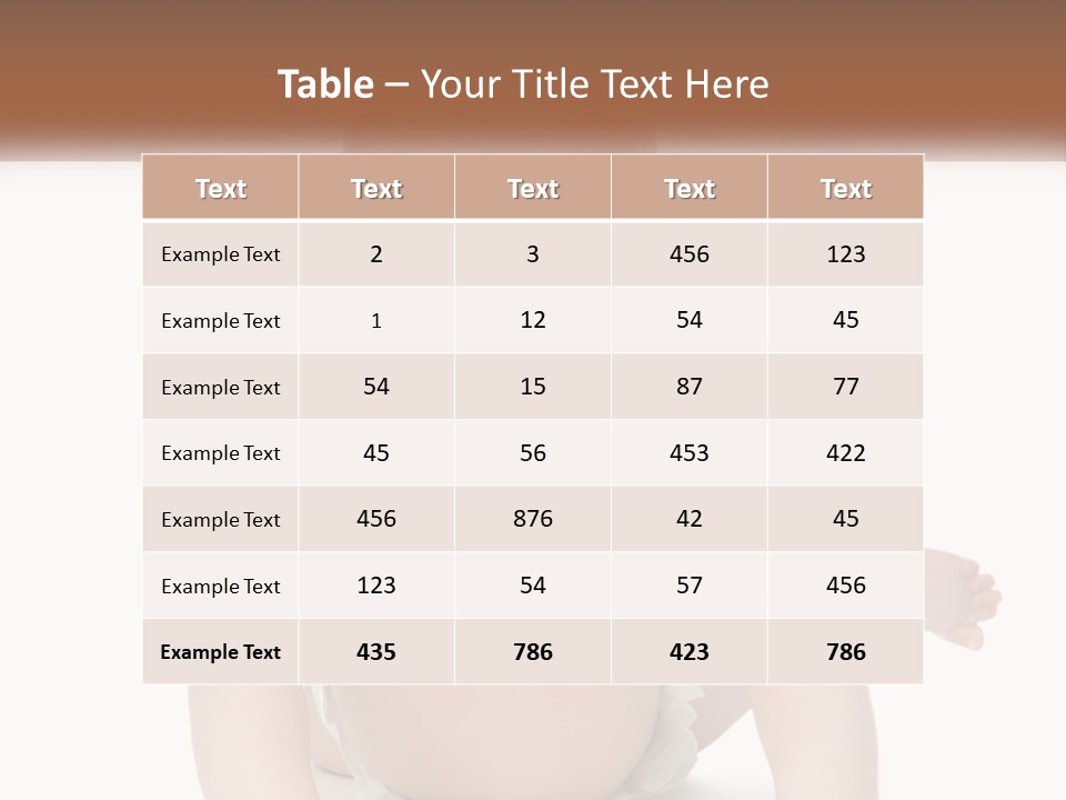 A Baby Sitting On The Ground With A White Background PowerPoint Template