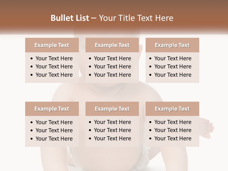 A Baby Sitting On The Ground With A White Background PowerPoint Template