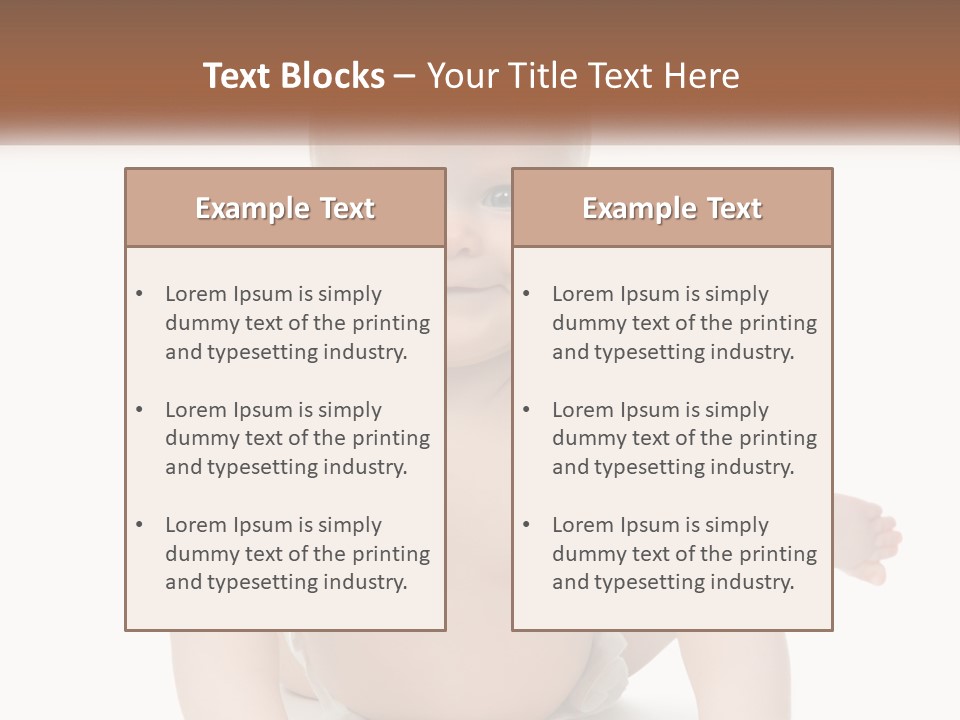 A Baby Sitting On The Ground With A White Background PowerPoint Template
