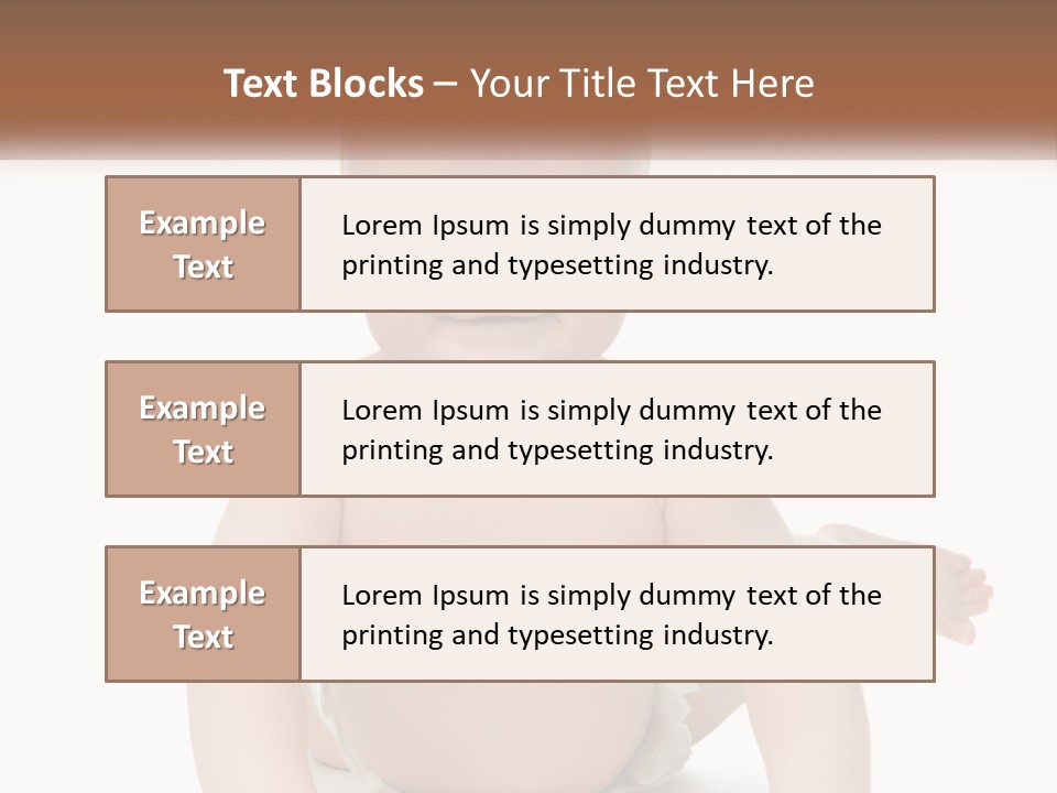 A Baby Sitting On The Ground With A White Background PowerPoint Template